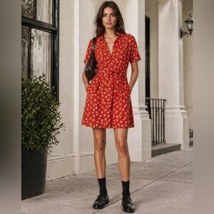 NWOT Ganni Floral Crepe Twist Dress | XS (US 2/EU34) | Scandinavian Luxury